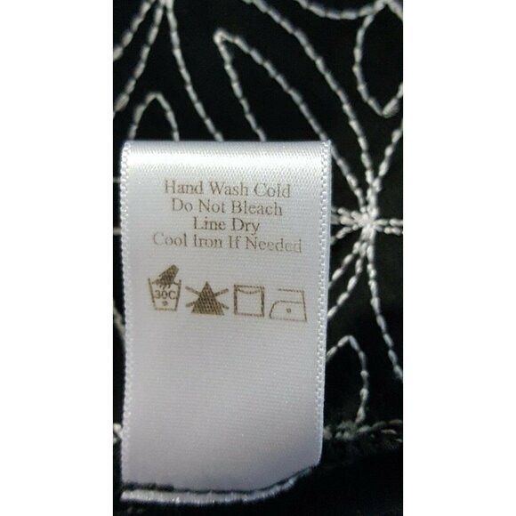 Coldwater Creek 2pc Black Jacket Cardigan Shell M Embroidered Cuffed Elegant - Picture 10 of 10